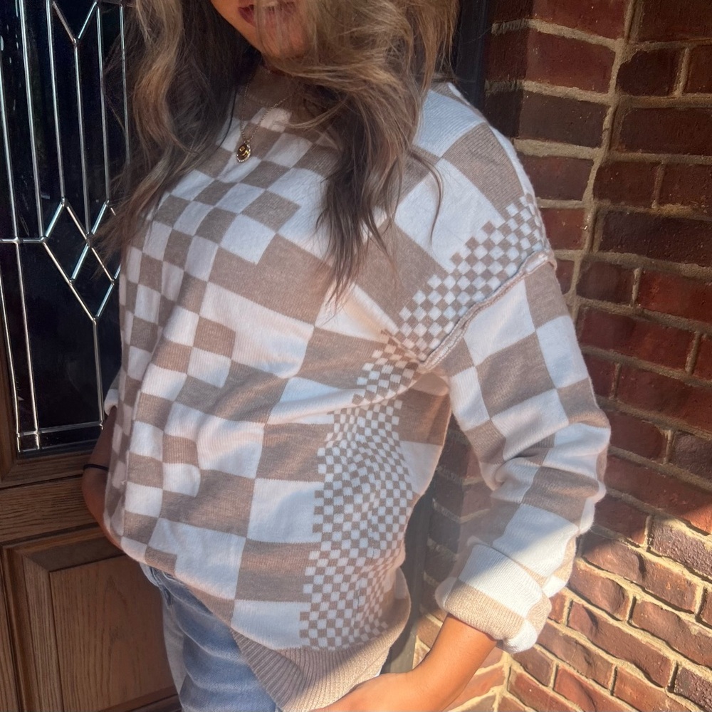 Checkered boutique style sweater